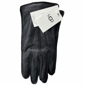 UGG Leather Faux Fur-Lined Touchscreen Gloves
